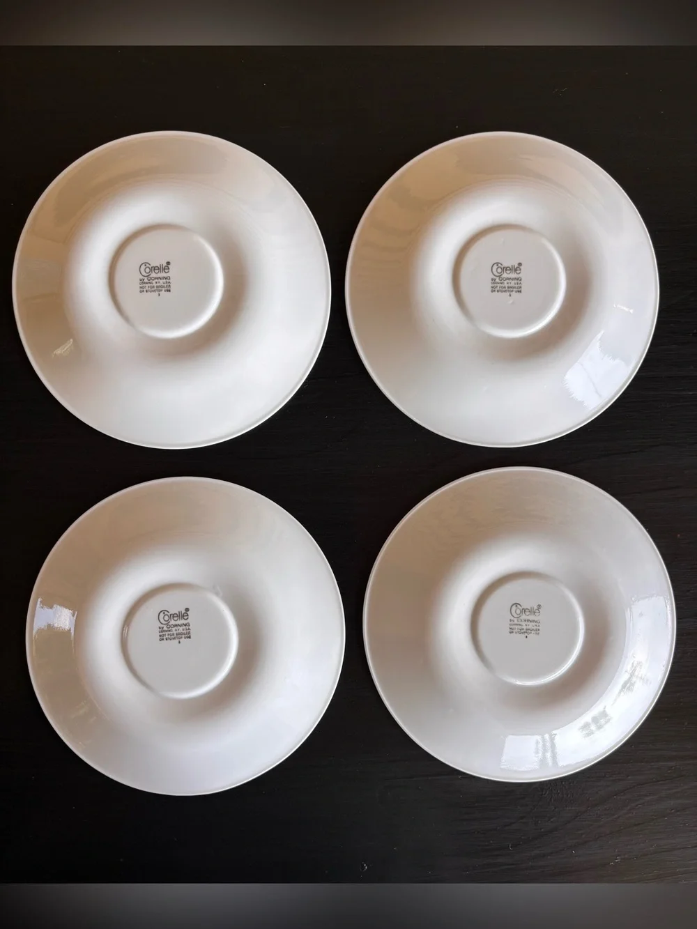 Corelle By Corning Spring Blossom Crazy Daisy Tea Coffee Saucers Set of 4 1970s